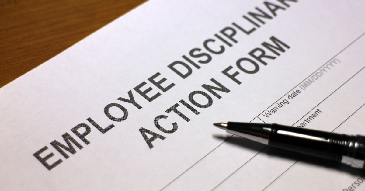 image of employee disciplinary action form